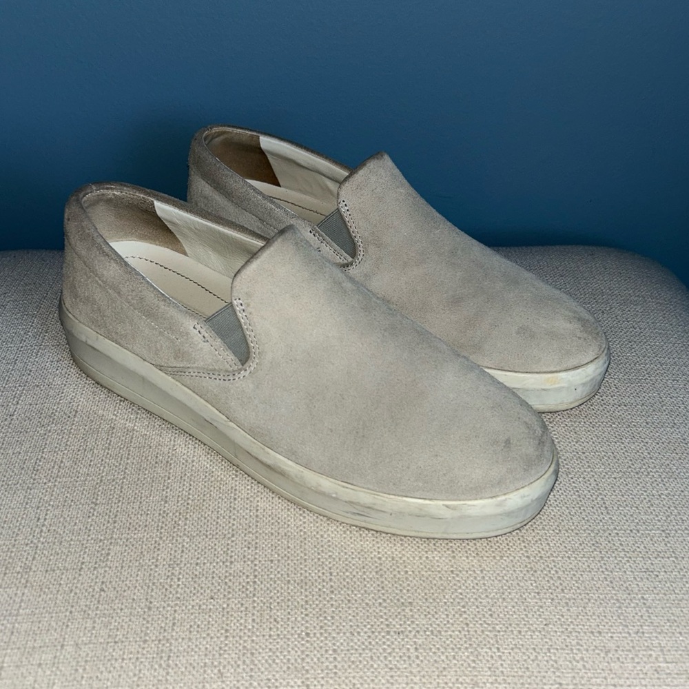 Prada Gray Suede Slip-On Sneakers